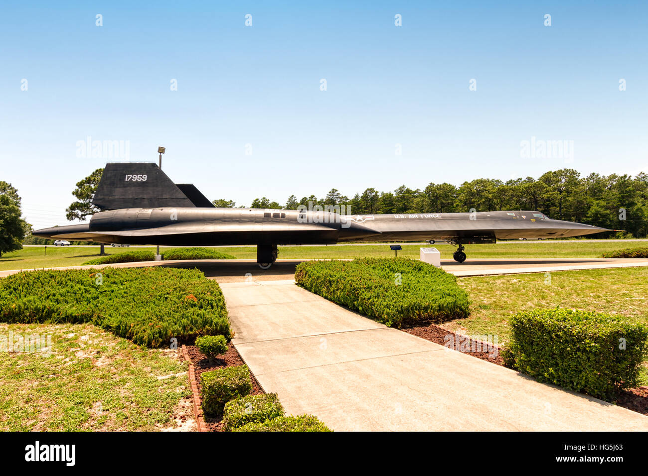 Lockheed SR-71A Blackbird, 61-7959, 'grande coda' modifica, ultimo volato in ottobre 1976. Nel 1990, l'Air Force Armament Museum Fondazione finanziata lo smontaggio, trasporto con camion, e ri-assemblaggio di questo unico Blackbird.[ Foto Stock