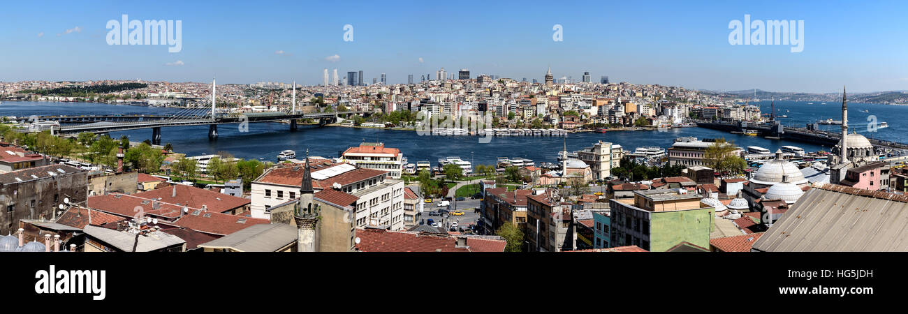Vista panoramica sul Bosforo e squisiti Istanbul City Foto Stock