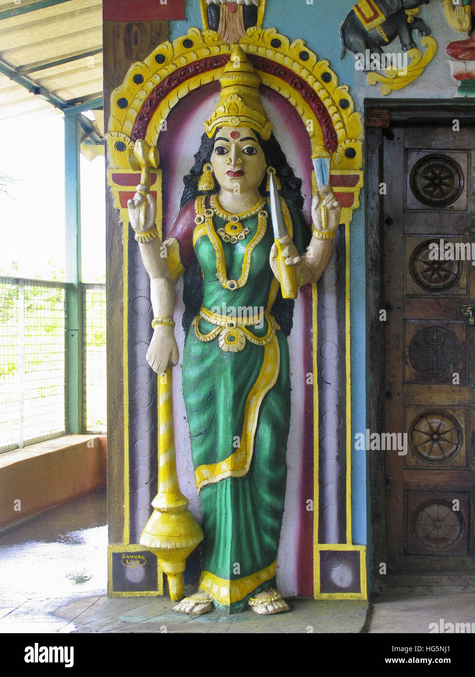 Statue al Signore Rama-Sita tempio a Nelliyampathy colline, Palakkad Kerala, India Foto Stock