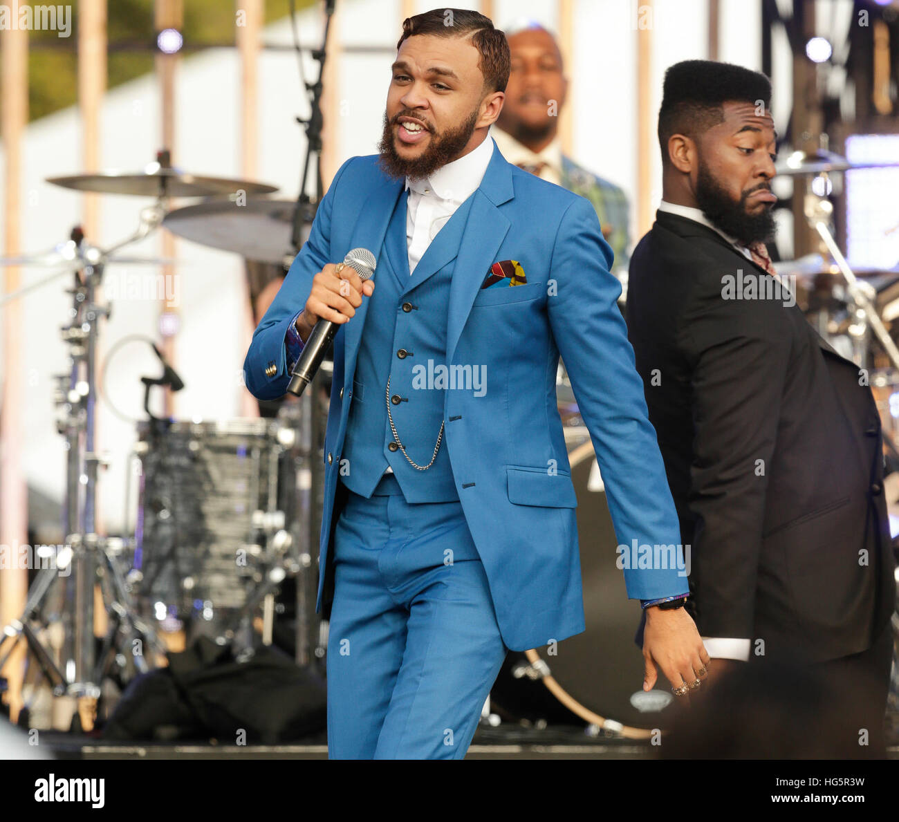 Jidenna effettuando al 2016 MTV Woodie awards al SXSW il 16 marzo 2016 ad Austin, Texas. Foto Stock
