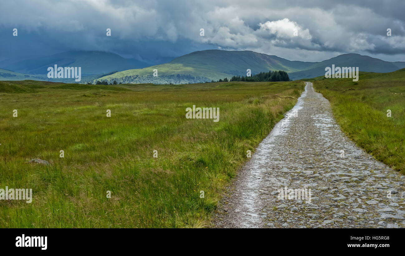 La West Highland Way in tutta Rannoch Moor Foto Stock