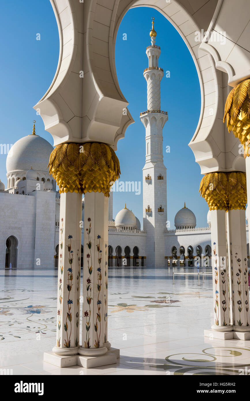 Moschea Sheikh Zayed, Abu Dhabi, Emirati Arabi Uniti Foto Stock