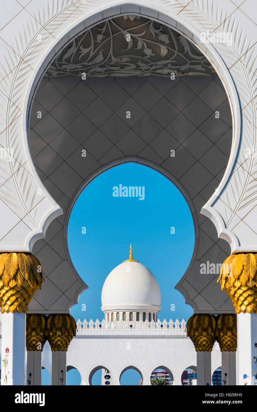 Moschea Sheikh Zayed, Abu Dhabi, Emirati Arabi Uniti Foto Stock