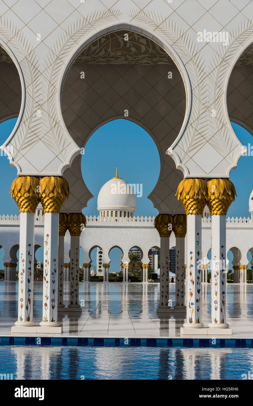 Moschea Sheikh Zayed, Abu Dhabi, Emirati Arabi Uniti Foto Stock