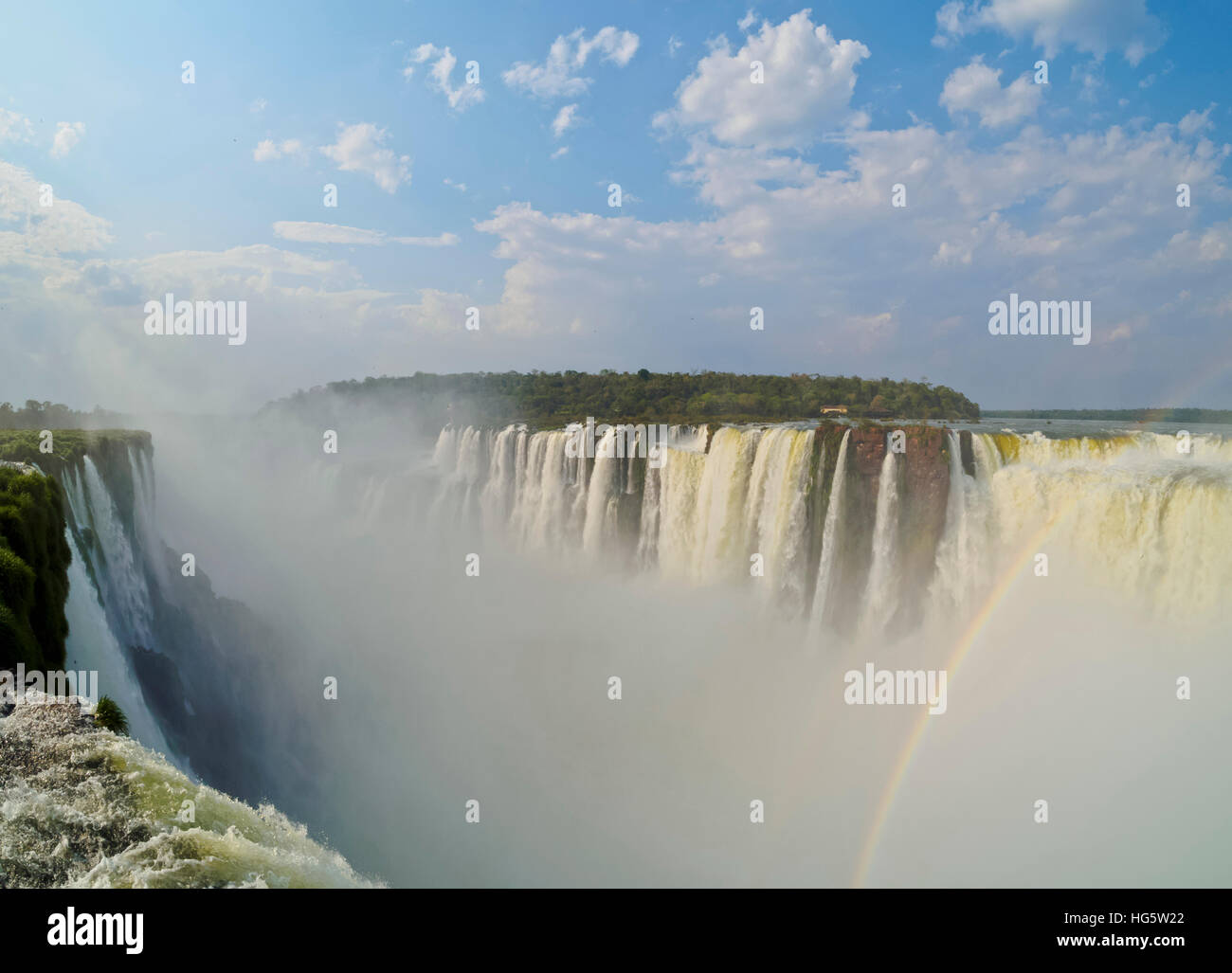 Argentina, Misiones, Puerto Iguazu, Iguazu Falls, vista la Garganta del Diablo. Foto Stock