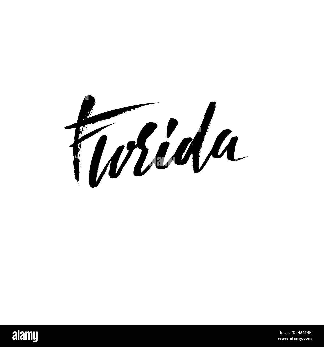 Florida lettering. Retrò stampa tipografia. Testo vintage. Illustrazione Vettoriale