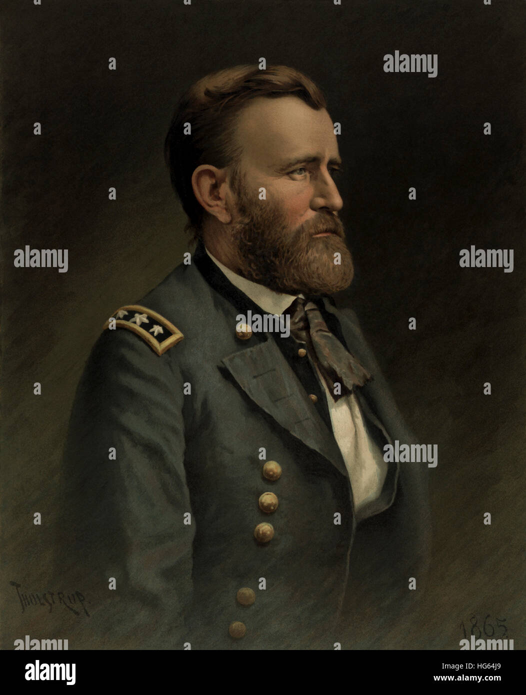 La guerra civile la pittura del generale Ulysses S. Grant. Foto Stock