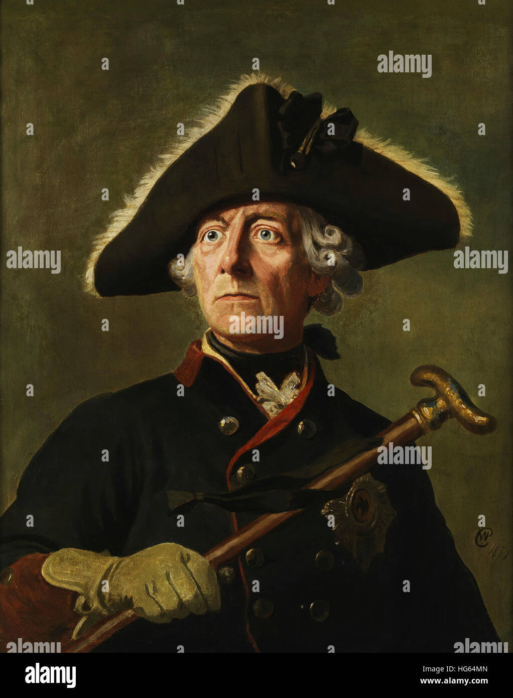 Pittura d'epoca di Federico il Grande di Prussia. Foto Stock