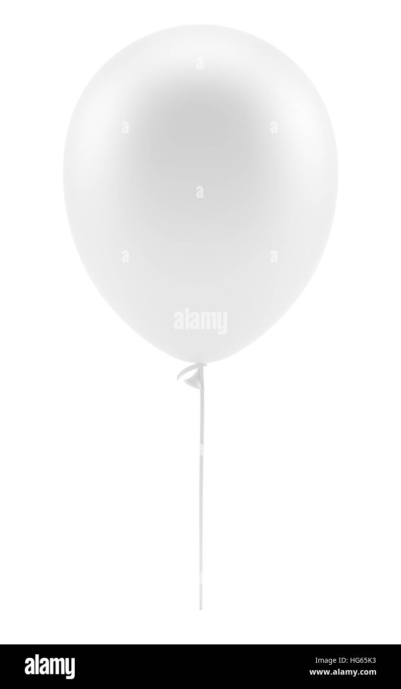 Palloncino bianco, isolato Foto Stock