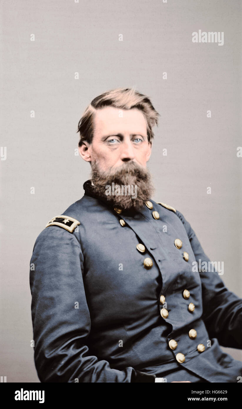 Il Maggiore Generale Jefferson C. Davis dell'esercito dell'Unione, nel 1860 circa. Foto Stock