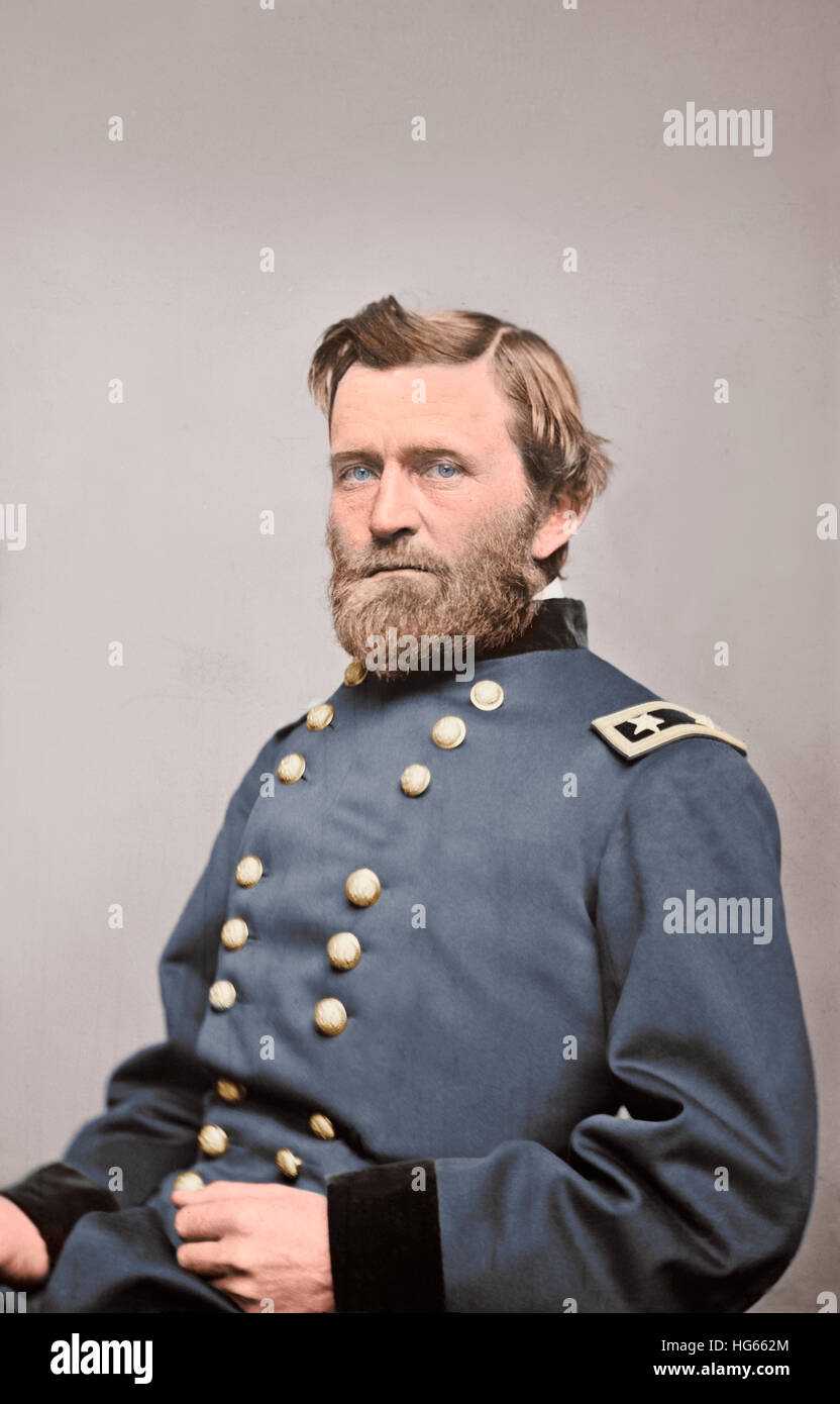 Generale Ulysses S. Grant dell'esercito dell'Unione, circa 1860 Foto Stock