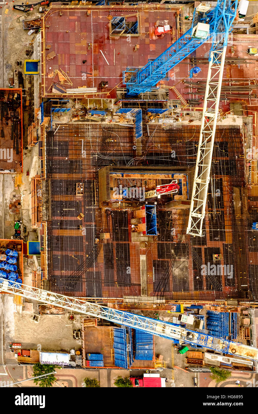 Vista dal di sopra della costruzione edilizia Foto Stock