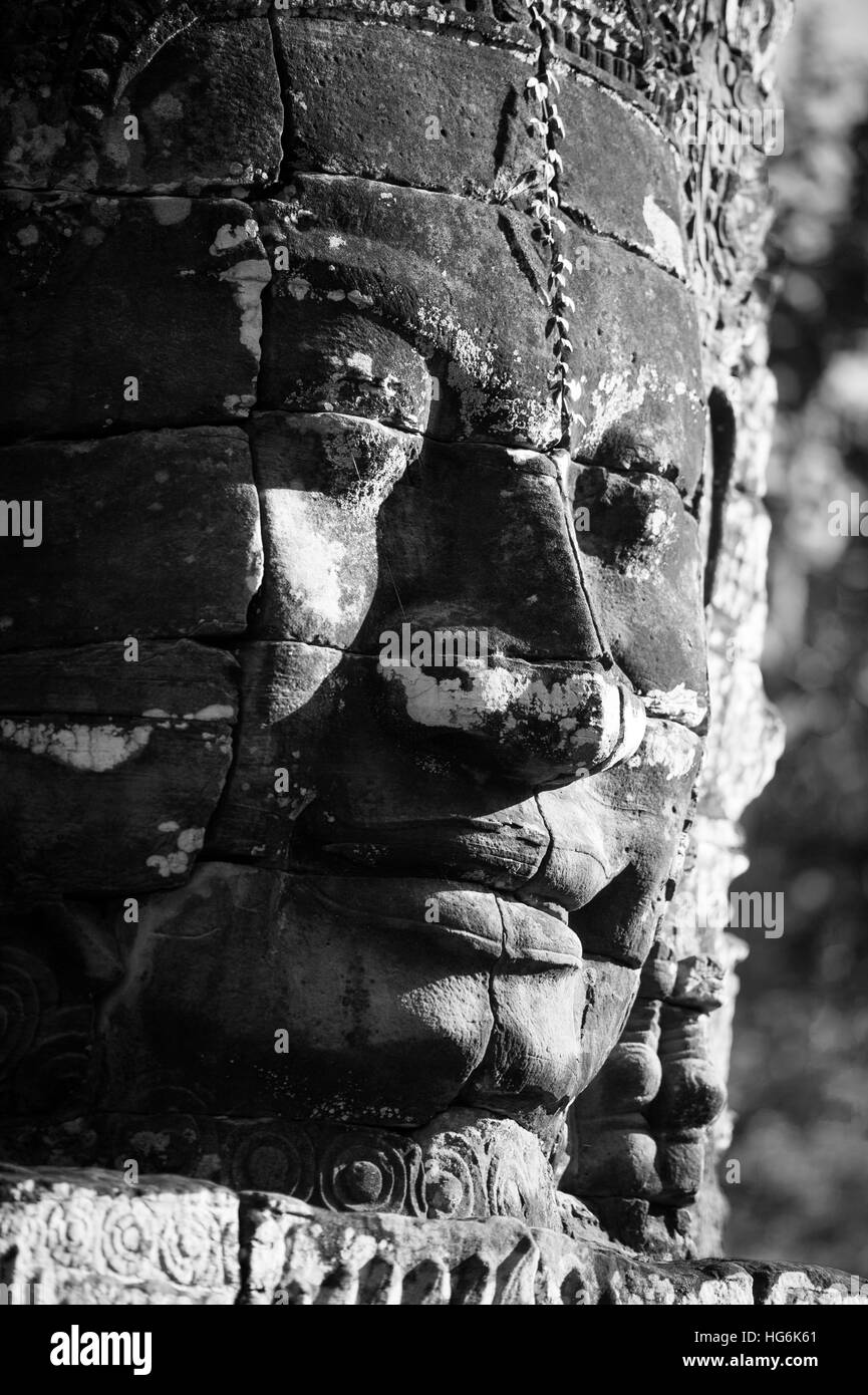Siem Reap, Siem Reap, Cina. Il 6 gennaio, 2017. Immagine in bianco e nero di Angkor Wat in Siem Reap, Cambogia. Si tratta di un complesso tempio in Cambogia e il più grande monumento religioso nel mondo, con la misurazione del sito 162,6 ettari. Esso è stato originariamente costruito come un tempio indù di dio Vishnu per l'Impero Khmer, trasformando progressivamente in un tempio buddista verso la fine del XII secolo. © SIPA Asia/ZUMA filo/Alamy Live News Foto Stock