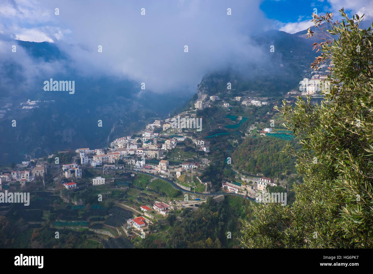 Almafi coast città di ravello,Italia Foto Stock