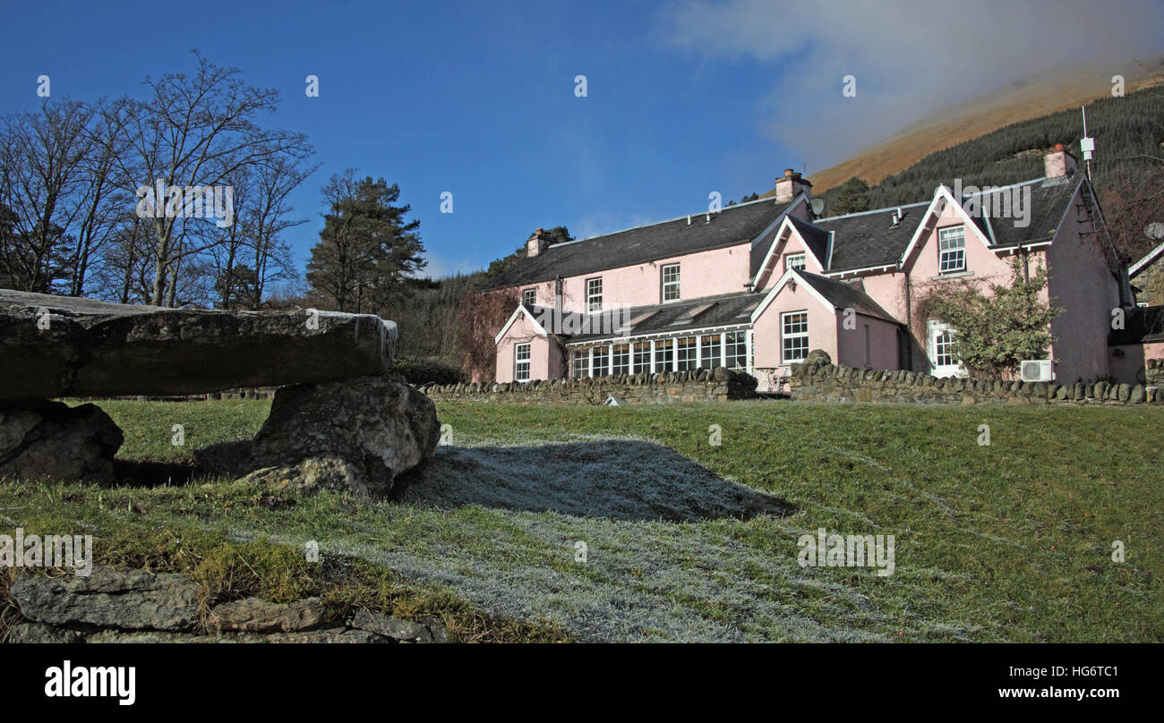 Monachyle Mhor,Balquhidder,Stirling, Scozia, Regno Unito - Rob Roy MacGregors rosso luogo di riposo Foto Stock