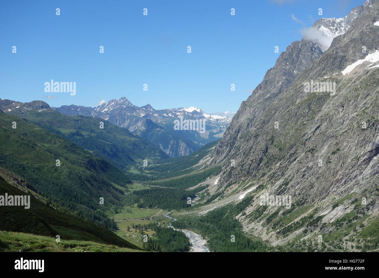 Val Ferret, Piemonte, Alpi Italiane. Foto Stock