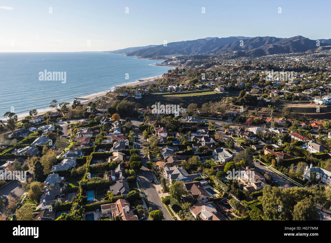 Pacific Palisades ocean view comunità di Los Angeles in California. Foto Stock