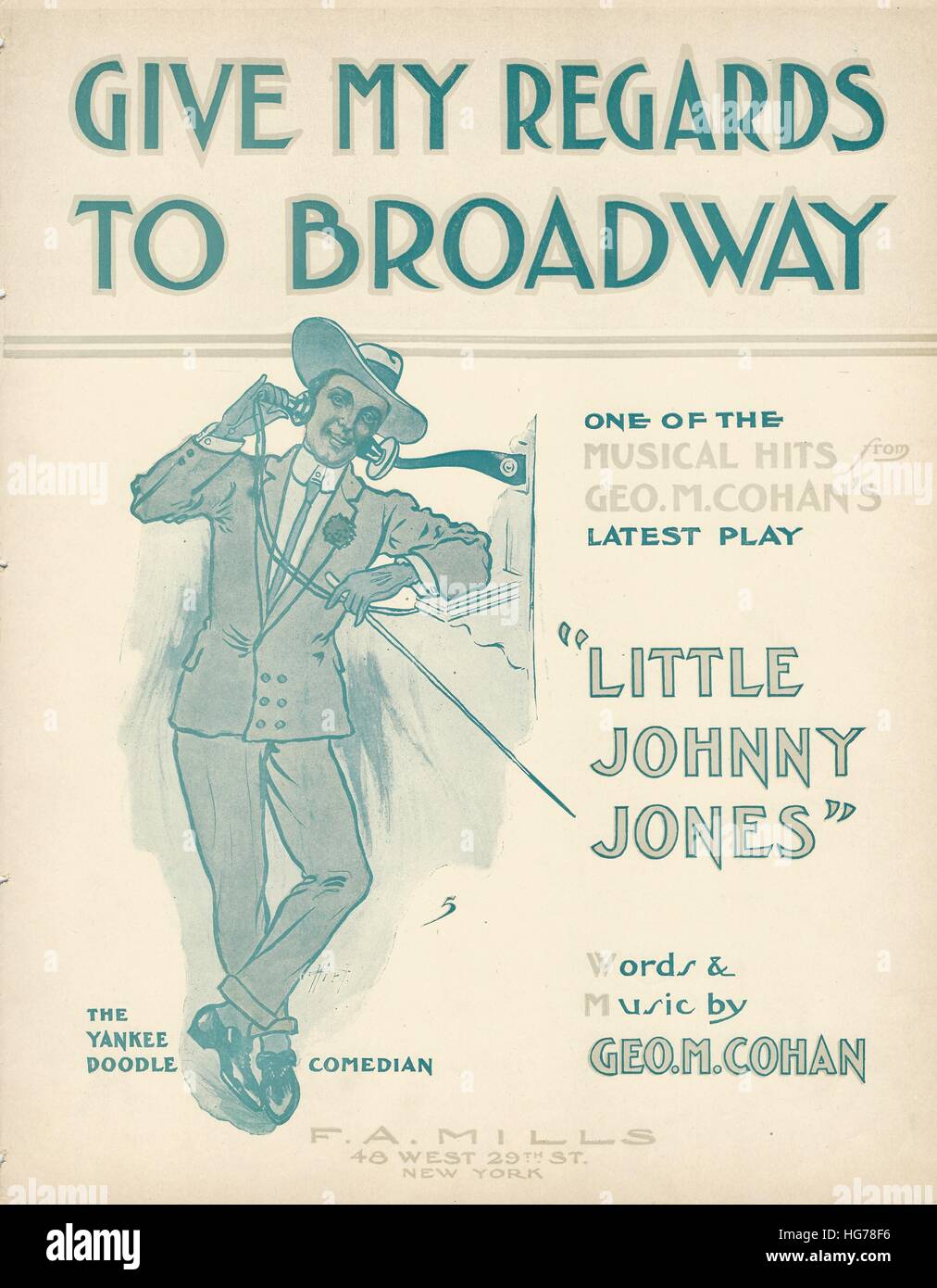 'Piccolo Johnny Jones" 1904 George M. Cohan Musical foglio di copertura di musica Foto Stock
