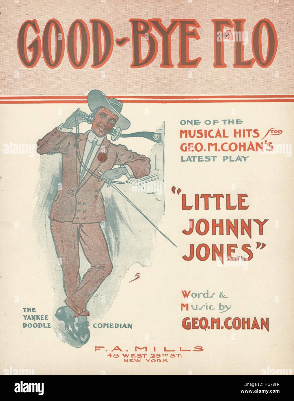 'Piccolo Johnny Jones" 1904 George M. Cohan Musical foglio di copertura di musica Foto Stock