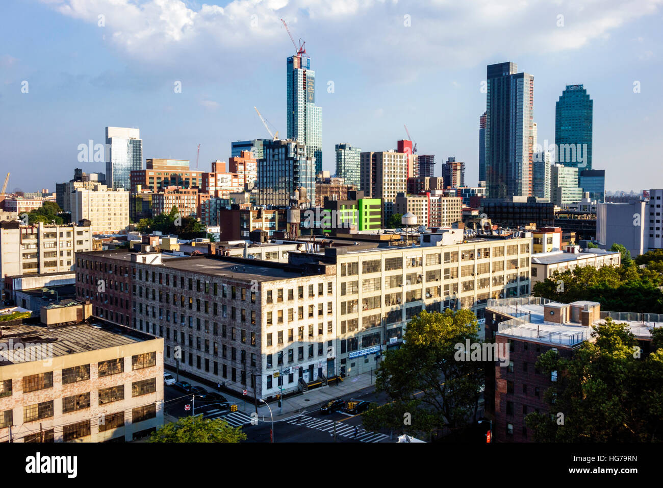 New York City, New York NYC Queens, Long Island City, vista, skyline della città, grattacieli, NY160723091 Foto Stock