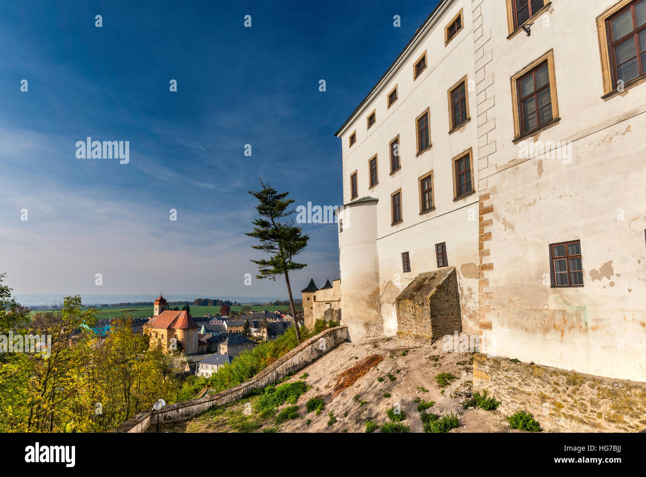 Usov Castello sulla città di Usov, Moravia Repubblica Ceca Foto Stock