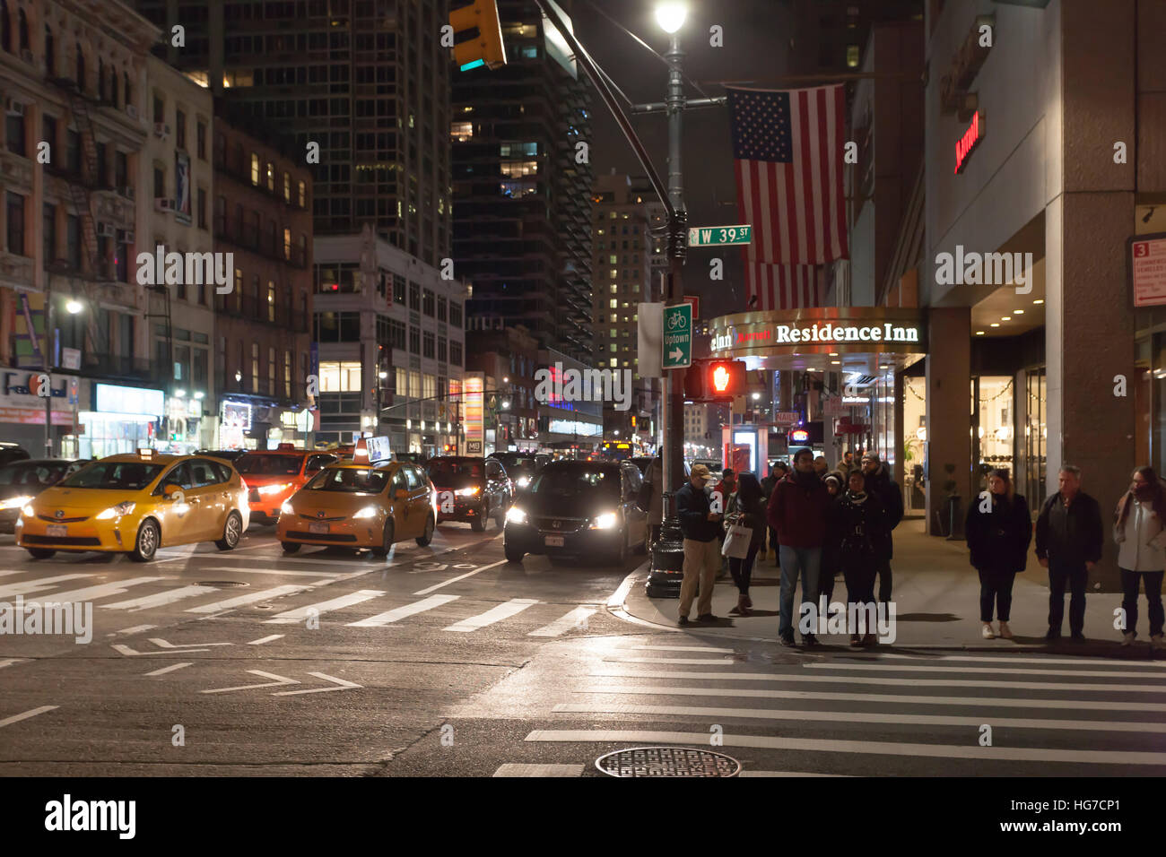 Marriott Residence Inn, Corning di W 39th st e 6th Ave, New York. Foto Stock