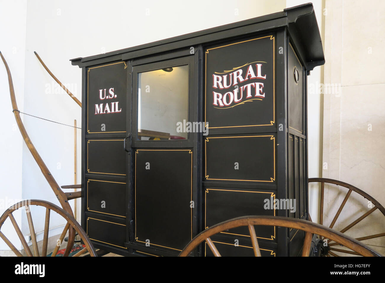 Cavallo e Display carro, James A. Farley principale ufficio postale, Chelsea, New York Foto Stock