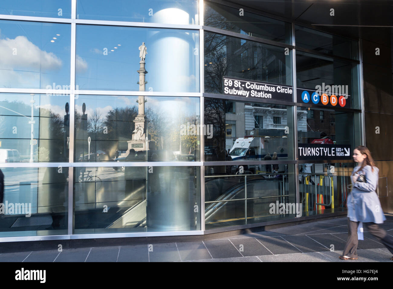 Stazione della metropolitana a Columbus Circle, NYC, STATI UNITI D'AMERICA Foto Stock