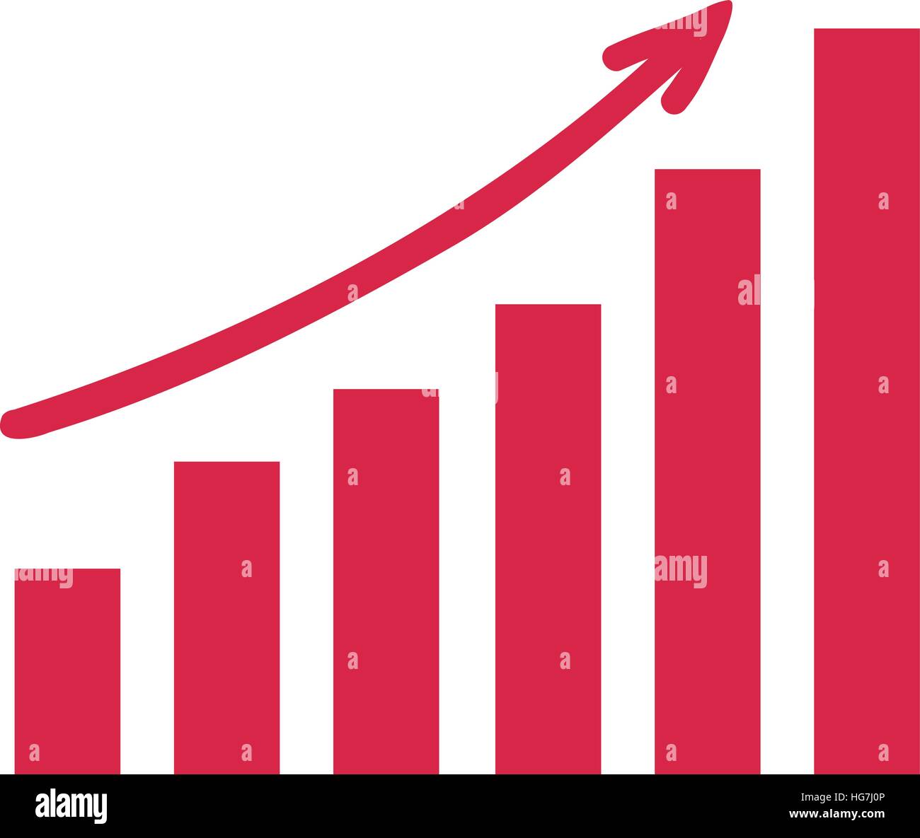Il grafico rosso con freccia in alto Illustrazione Vettoriale