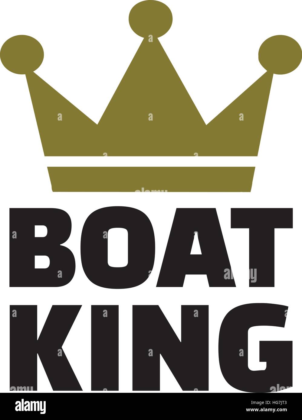 Boat King con la corona Illustrazione Vettoriale