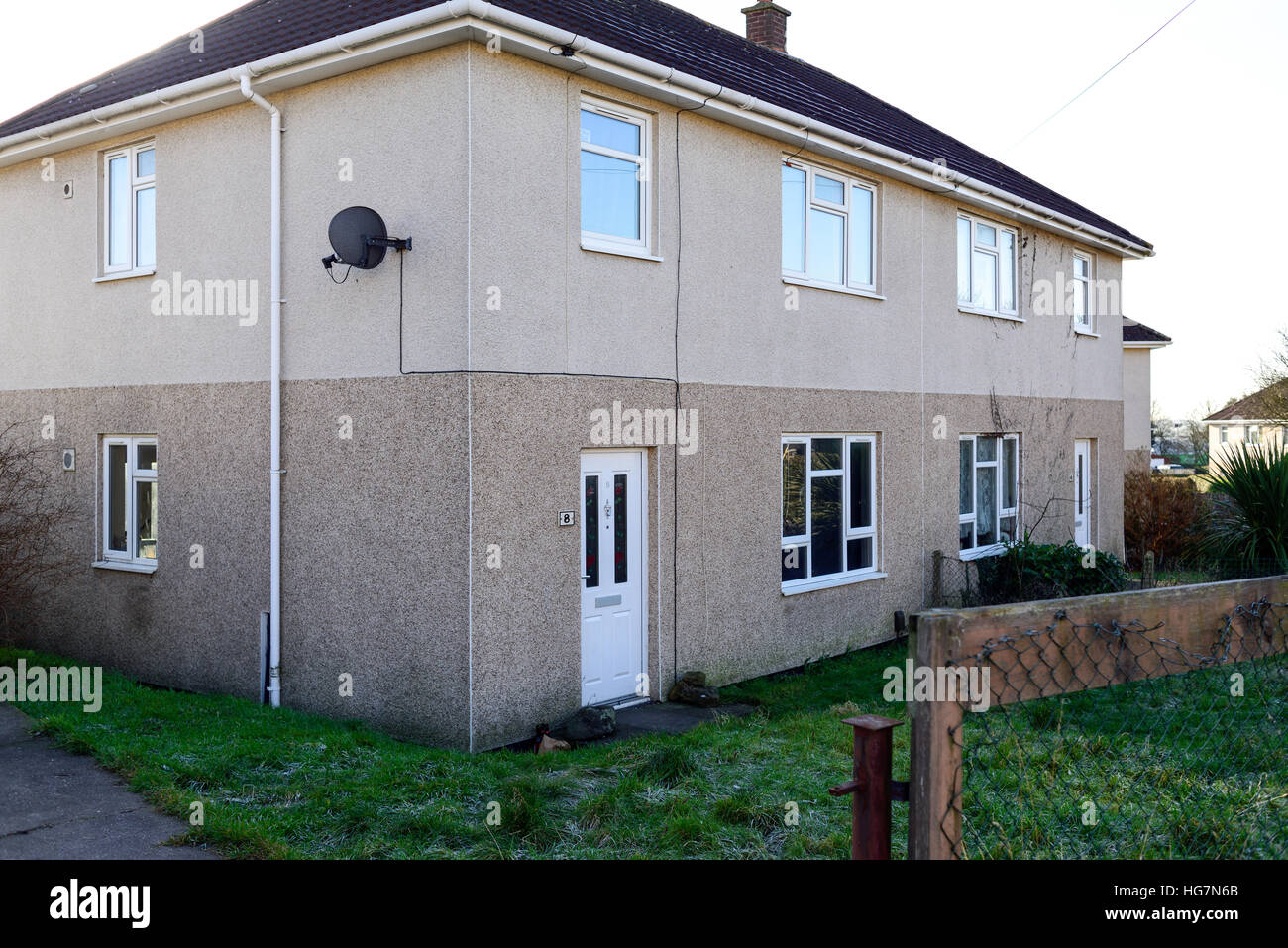 Selston,Nottinghamshire,UK.Casa consiglio. Foto Stock