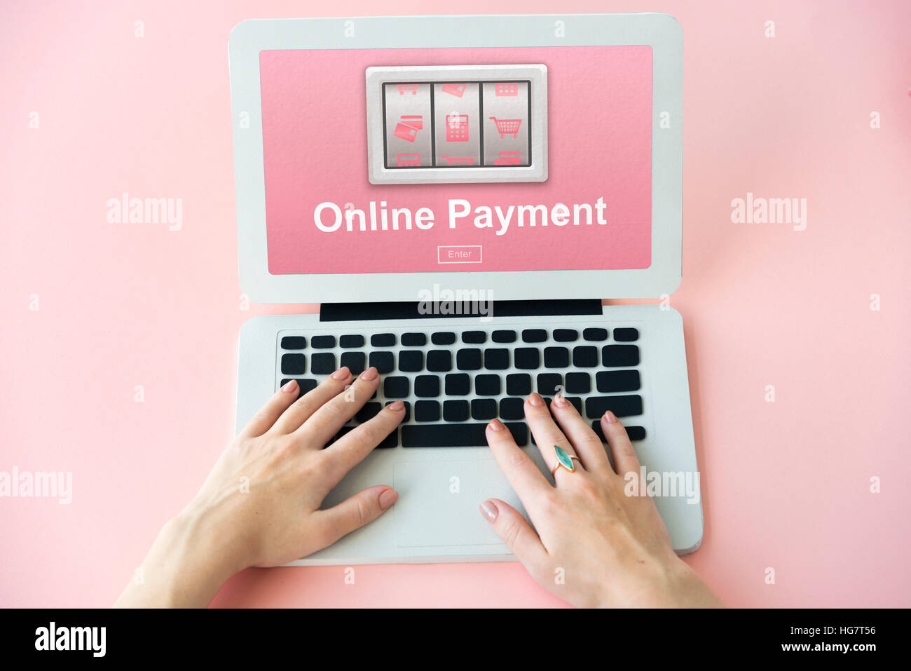 Aggiungere al carrello di Shopping Online Store per acquistare Concept Foto Stock