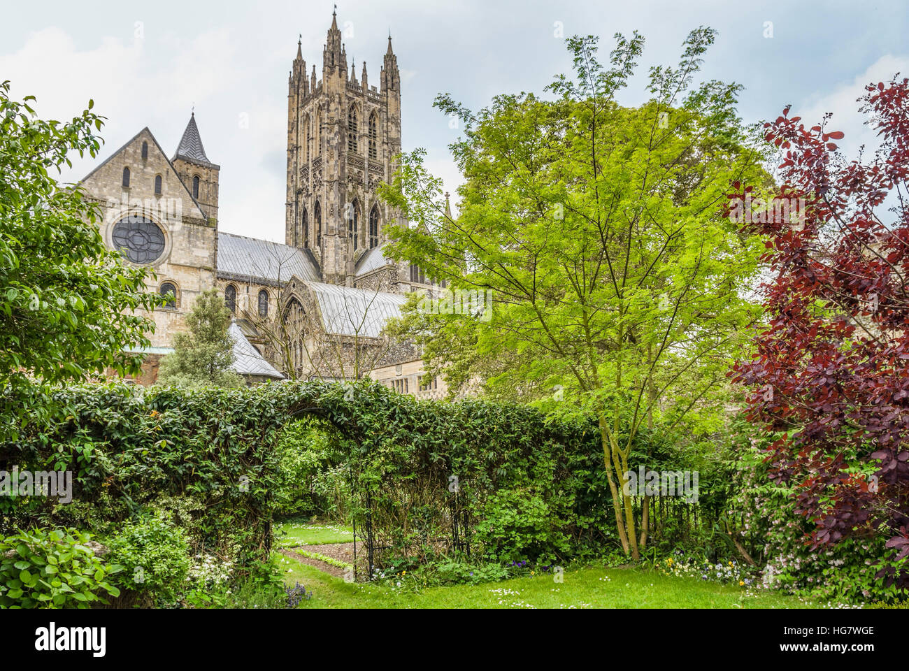 Esterno della Cattedrale di Canterbury, Kent, Inghilterra Foto Stock