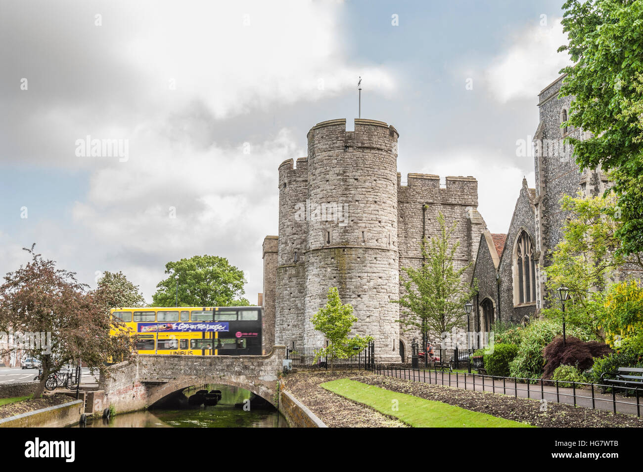 The Westgate una gatehouse medievale a Canterbury, Kent, Inghilterra Foto Stock