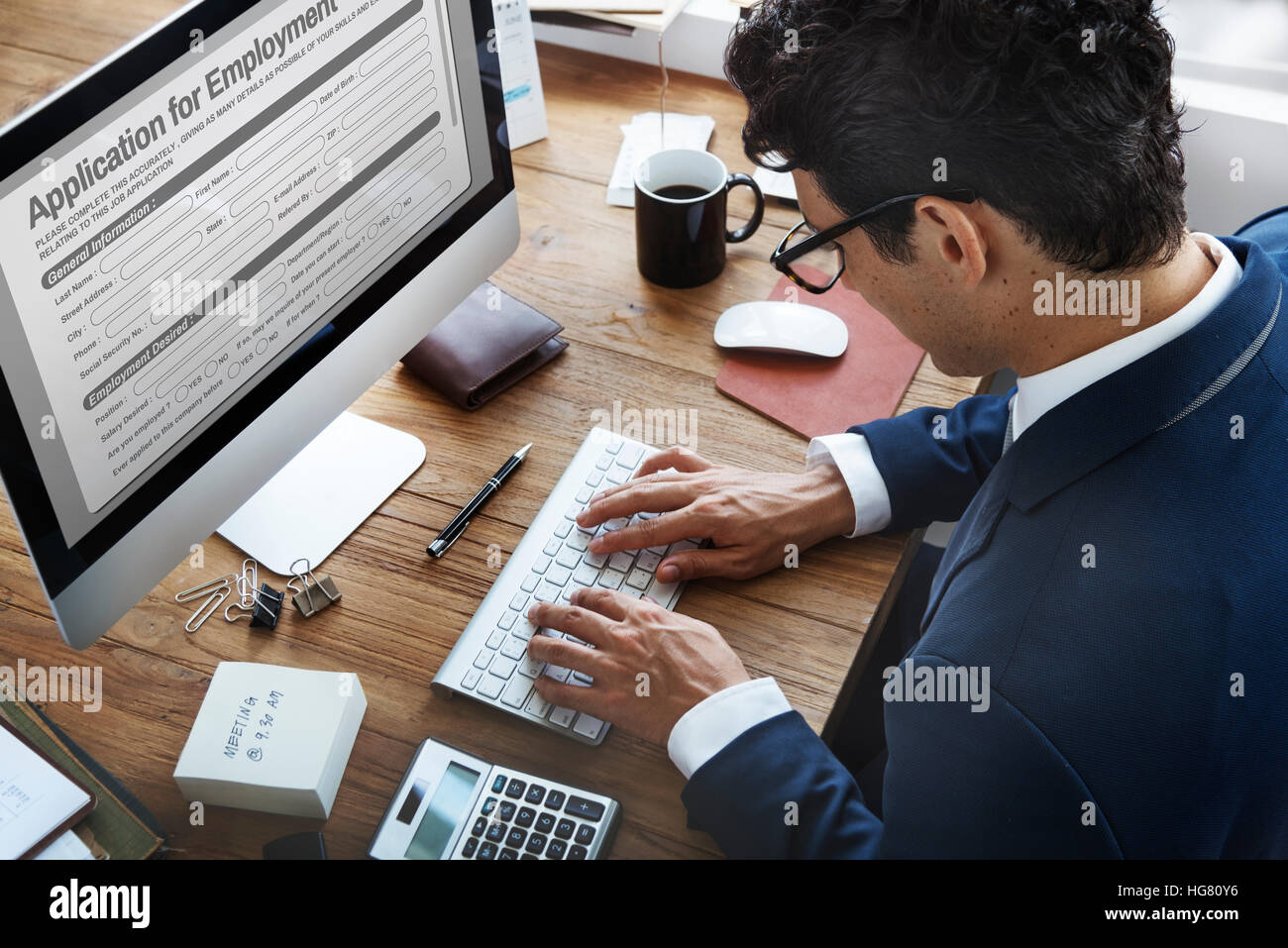 Formulario di domanda di documento il concetto di riempimento Foto Stock
