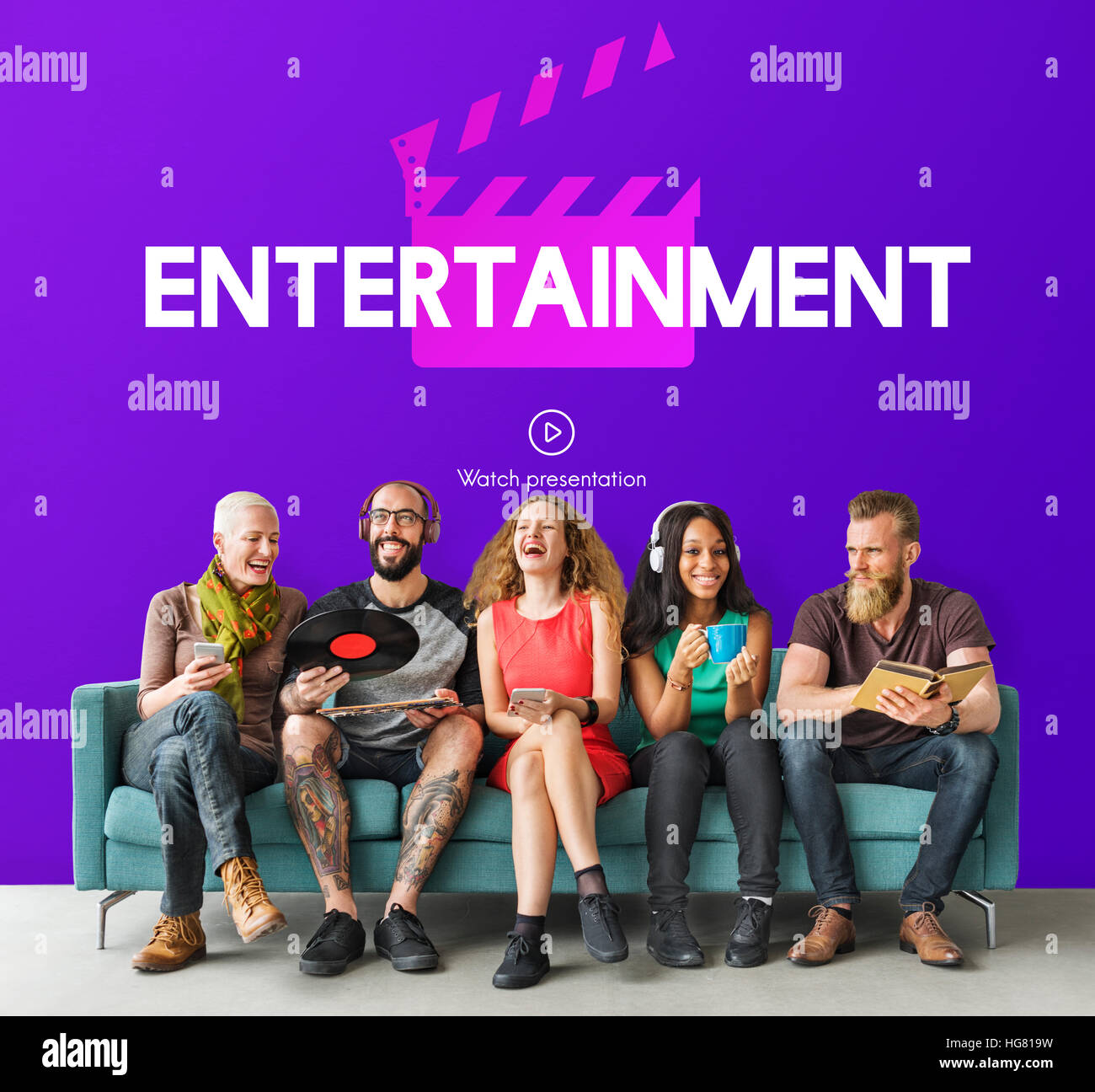 Intrattenimento multimediale regista cinematografica della pellicola di azione il concetto di ardesia Foto Stock