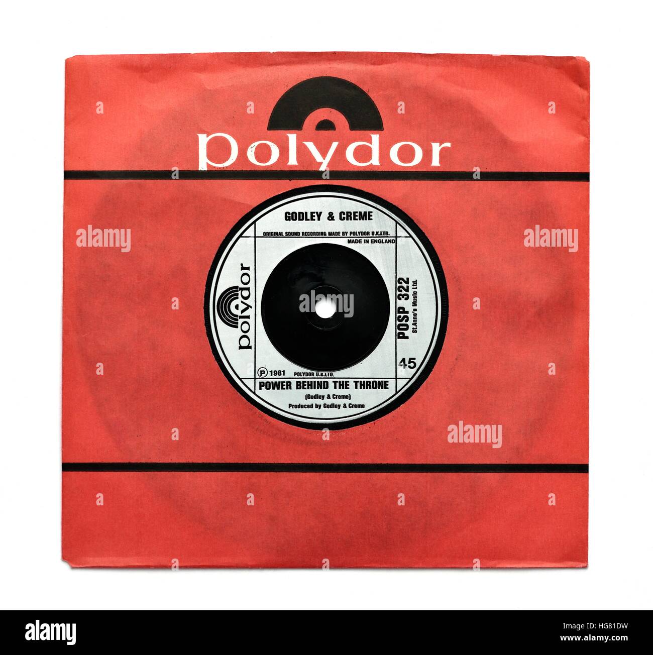 Una critica Polydor record etichetta record singolo disco. Foto Stock