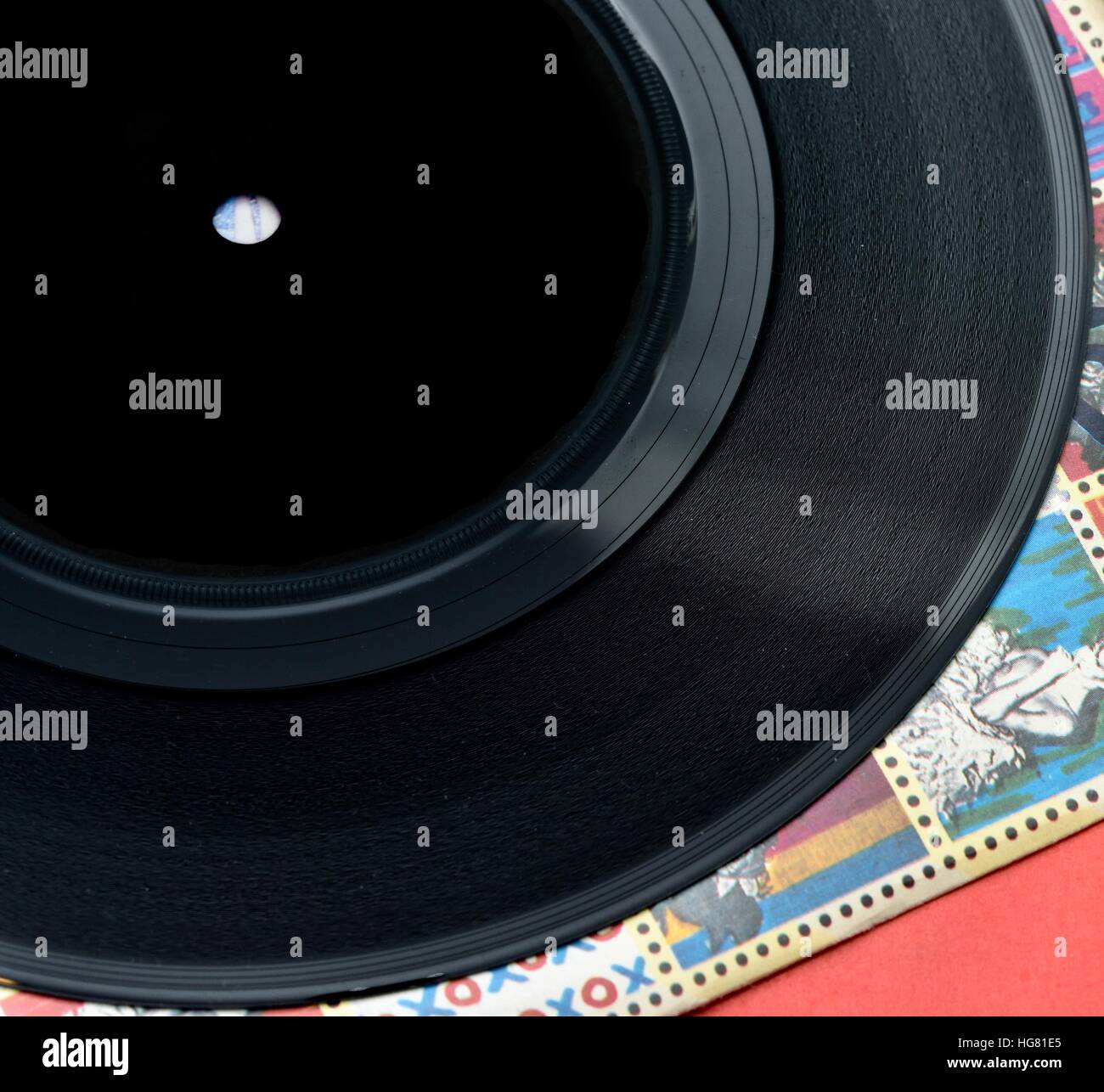 Un cloruro di polivinile music record disco. Foto Stock