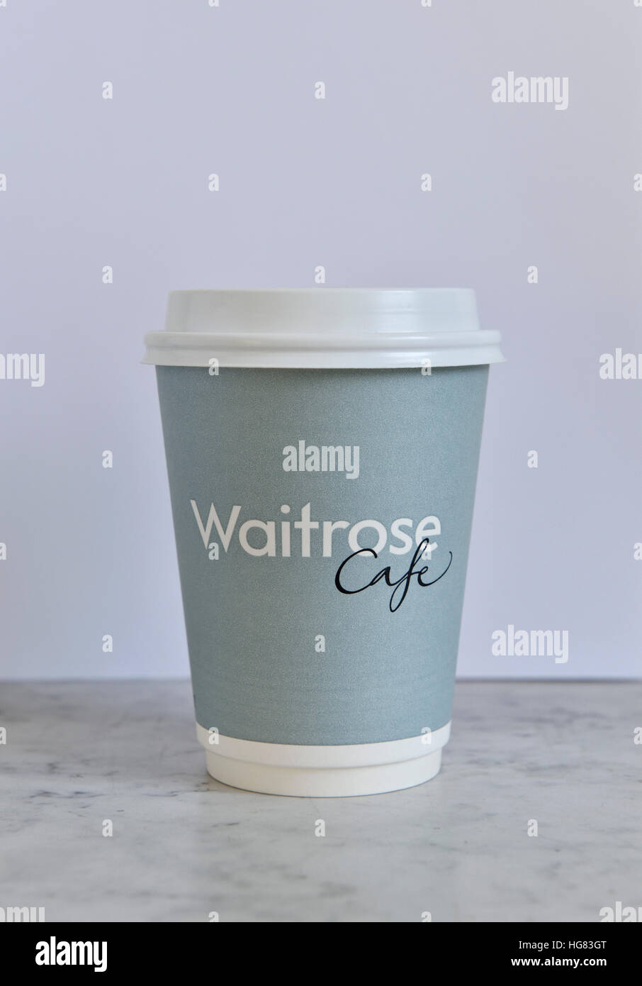 Waitrose monouso per tener lontano tazza da caffè Foto Stock