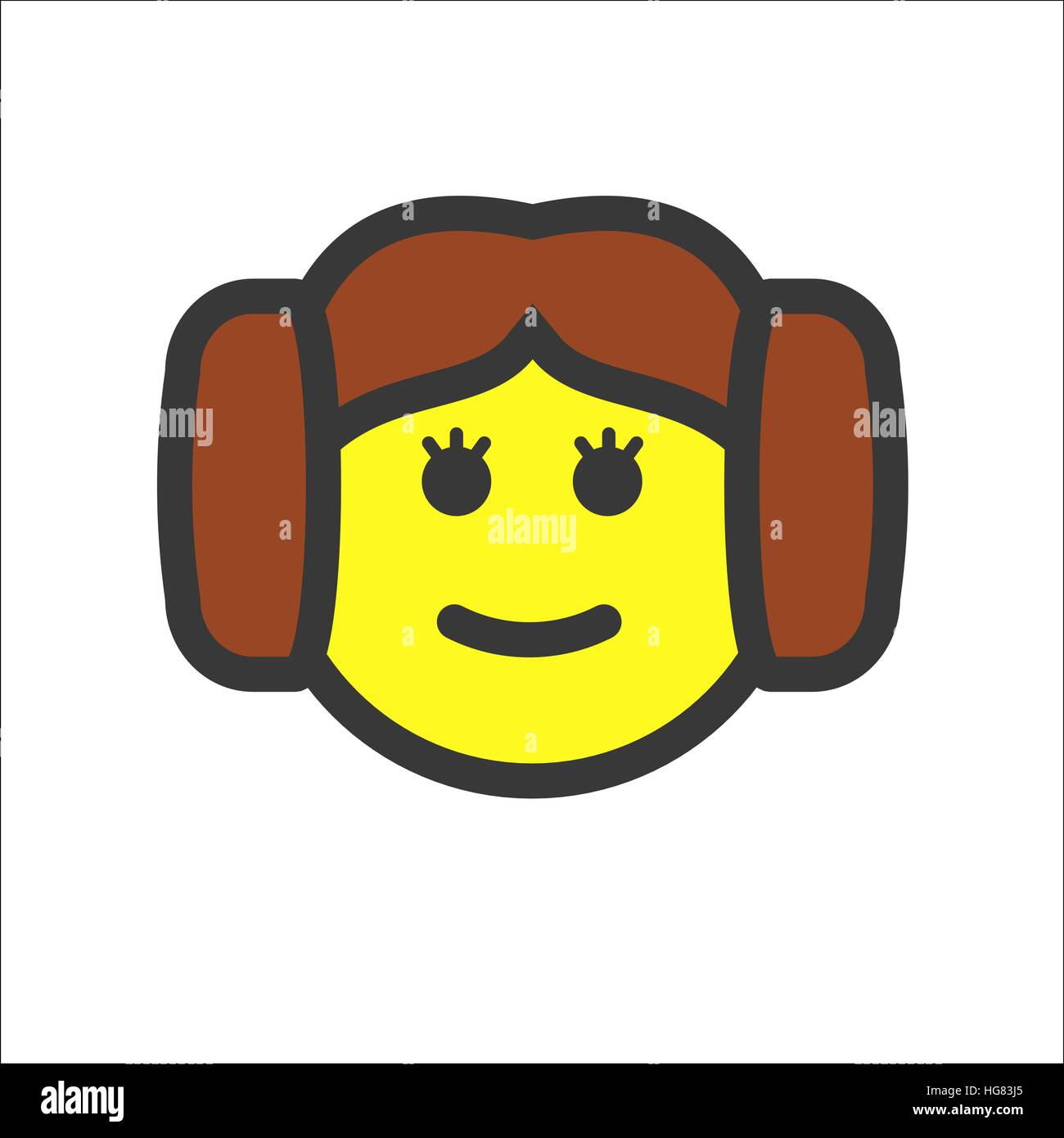 Funny Girl Smiley face Illustrazione Vettoriale