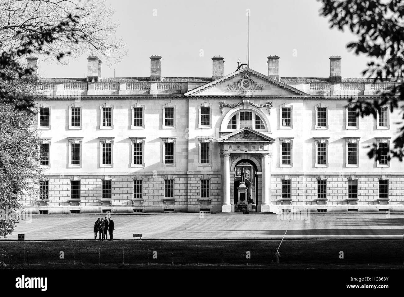 King's College di Cambridge, Inghilterra, come si vede dal dorso. Foto Stock