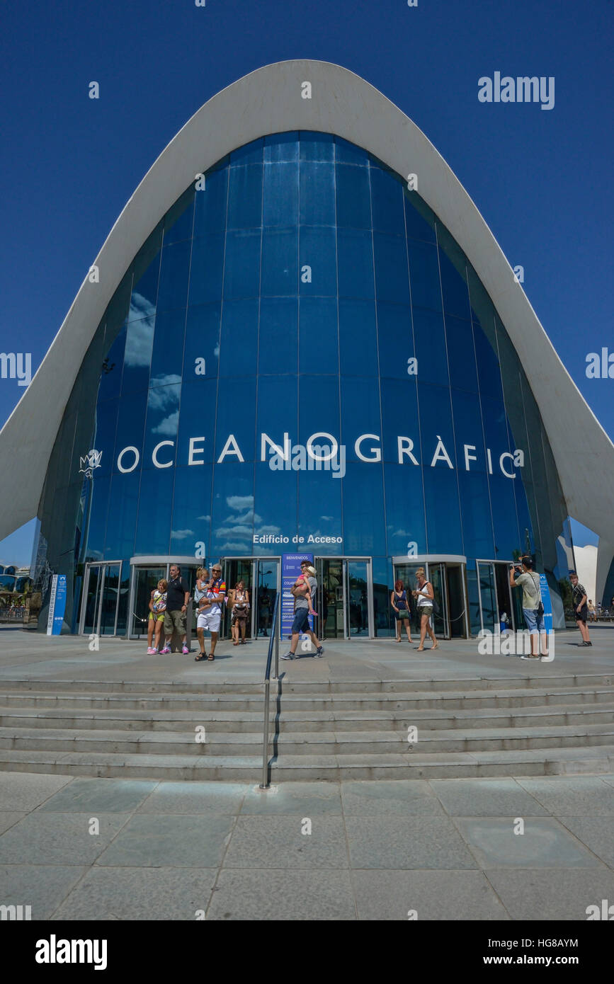 L'Oceanogràfic, Oceanarium Ozeaneum, Città delle Arti e delle Scienze di Valencia, Spagna Foto Stock