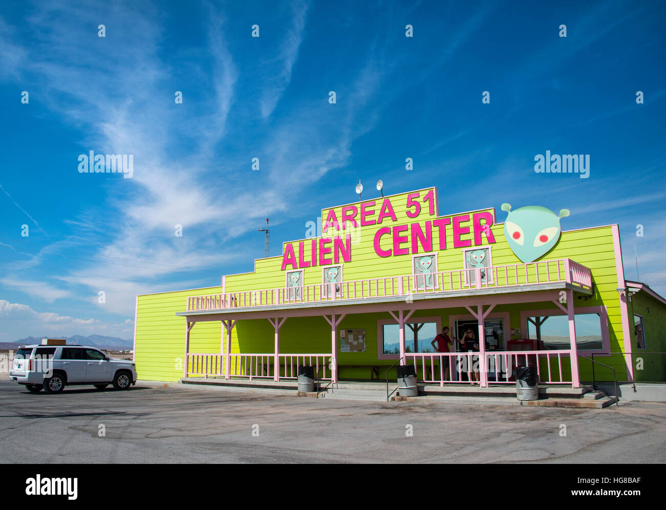 Stazione di benzina, Negozi, Area 51 Alien Centro, Amargosa Valley, Nevada, STATI UNITI D'AMERICA Foto Stock