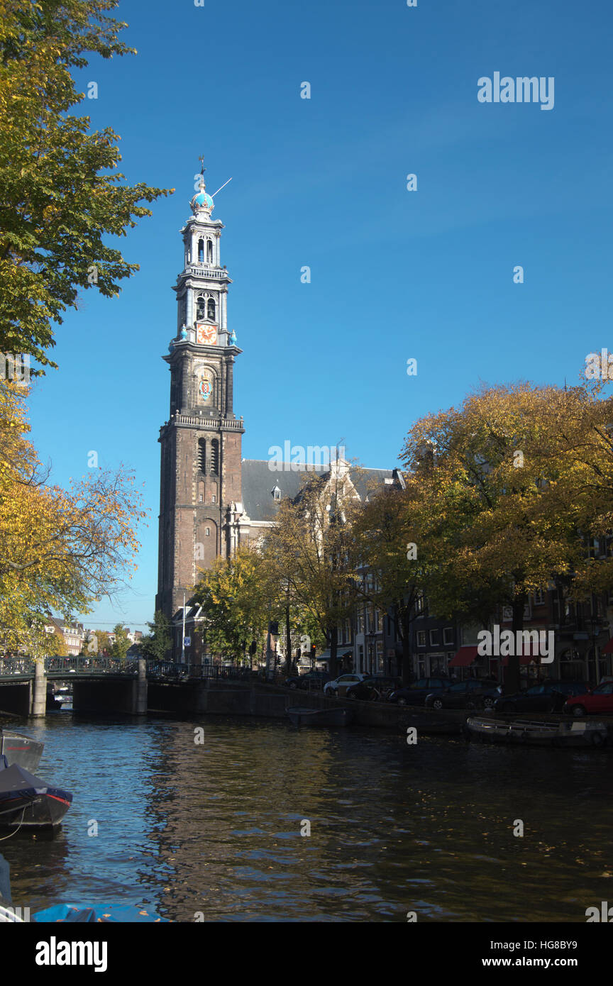 Westerkerk, Amsterdam in autunno Foto Stock