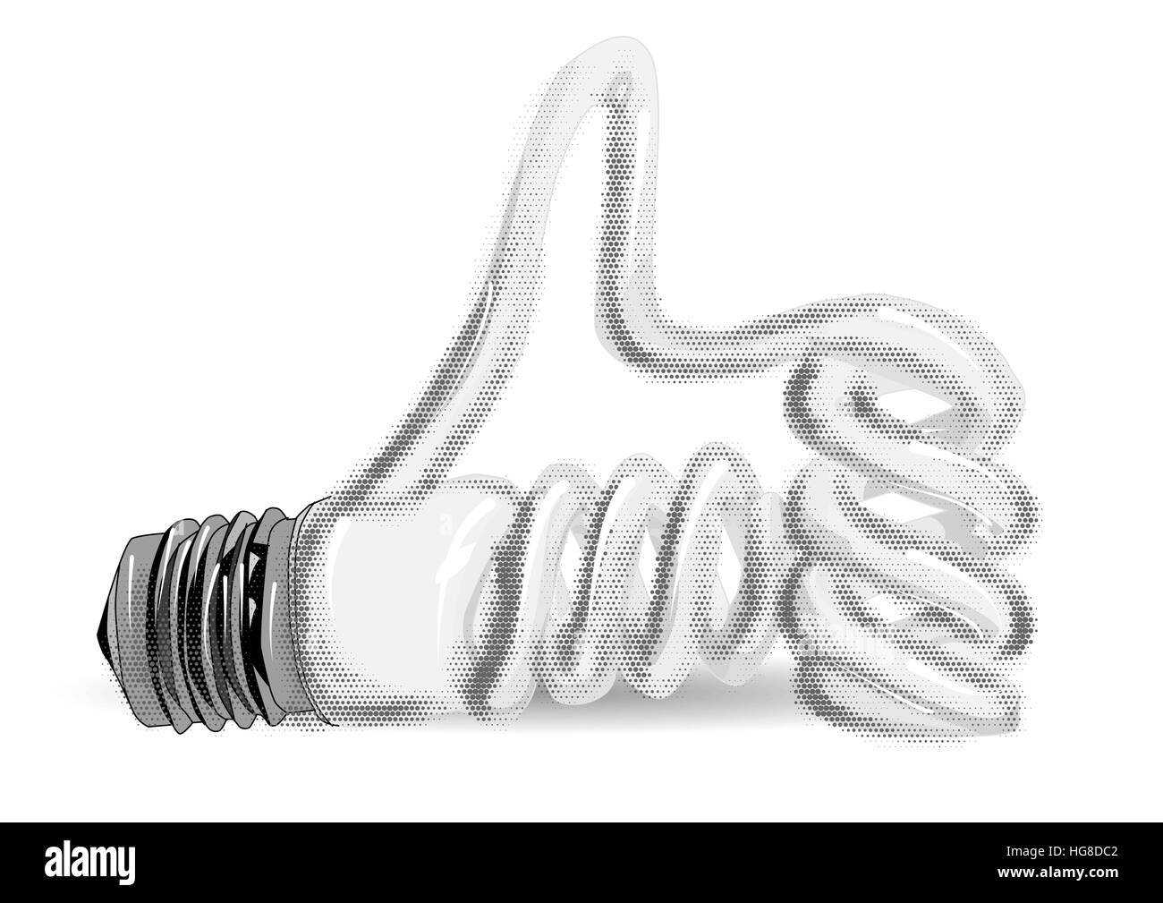 Lampadina in forma di come la sign Illustrazione Vettoriale Lampadina in forma di come la sign Illustrazione Vettoriale