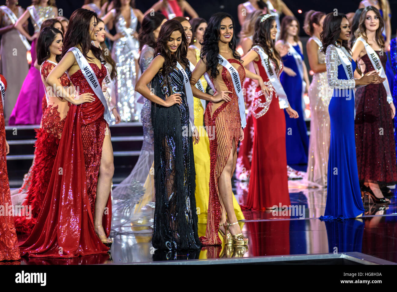 Krynica Zdroj, Polonia, dicembre-02-2016: Miss 2016 sovranazionale - l'ottava edizione di Miss sovranazionale concorso di bellezza. Foto Stock