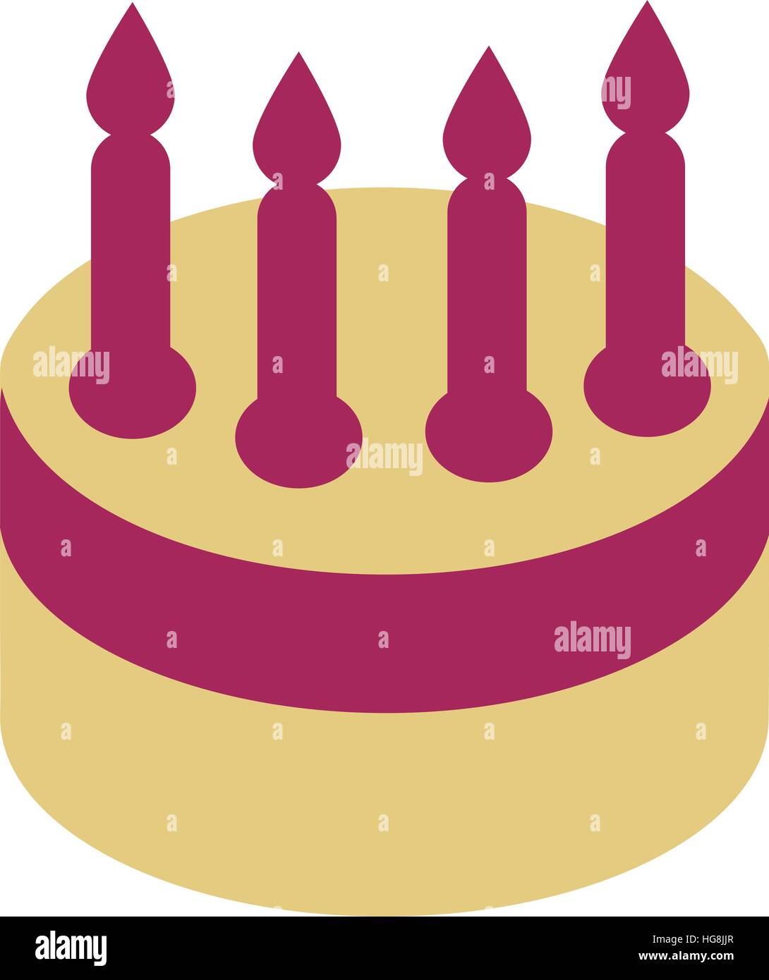 Torta di compleanno con quattro candele Illustrazione Vettoriale