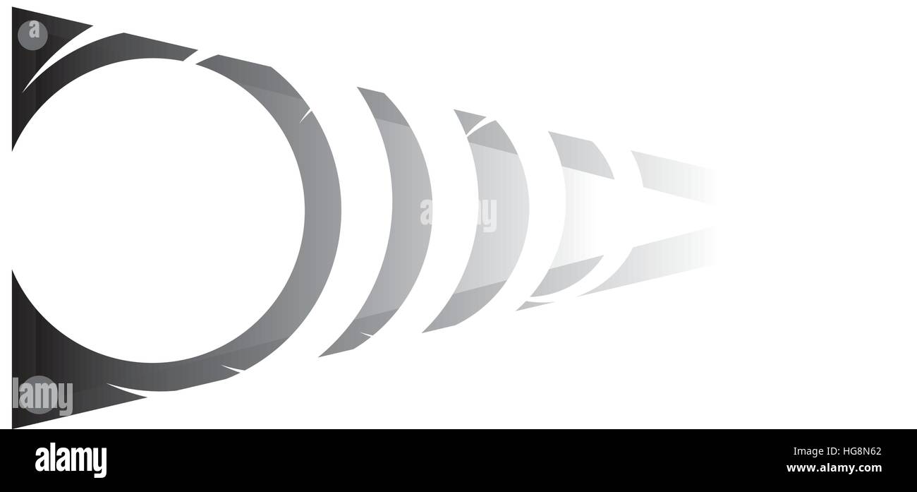 Design Art Deco cerchio con anelli cerchi e triangoli Illustrazione Vettoriale