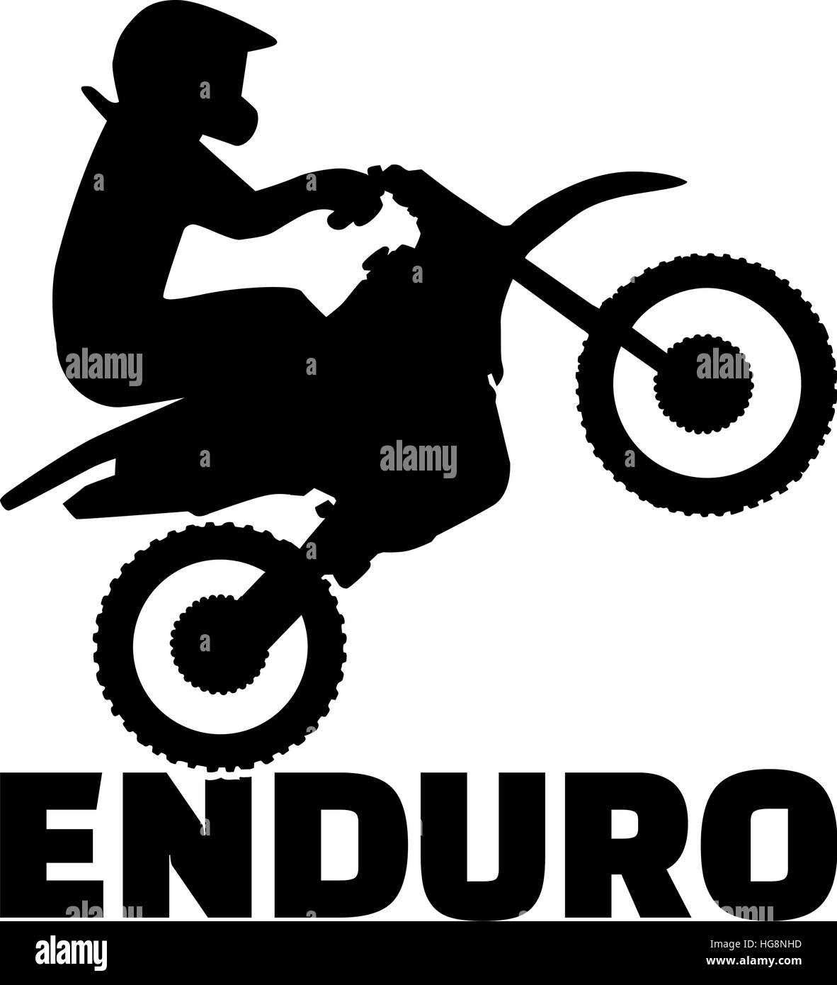 Parola di Enduro e silhouette di driver Illustrazione Vettoriale