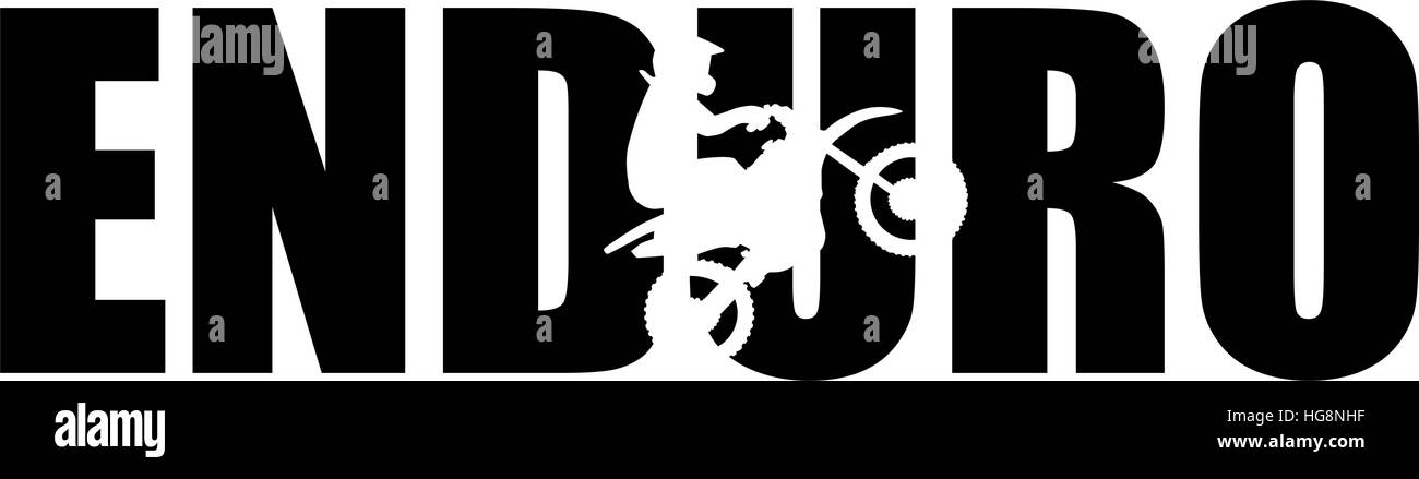 Parola di Enduro con silhouette a intaglio Illustrazione Vettoriale